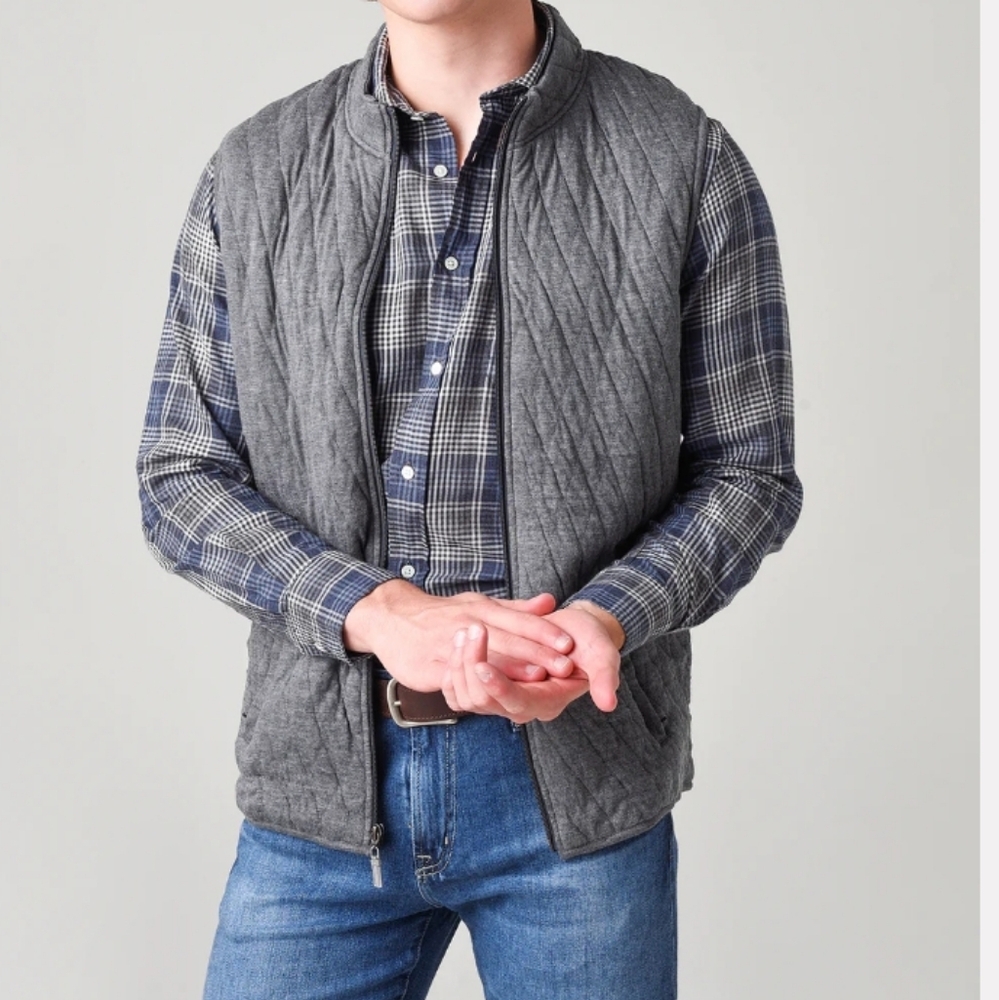 Mizzen+Main Quilted Gray Vest